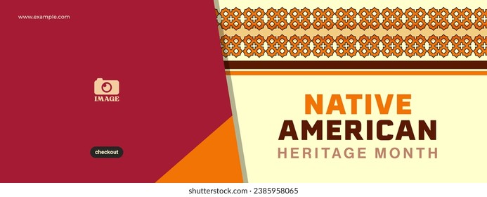 Mes del Legado Nativo Estadounidense. Diseño de fondo con ornamentos abstractos celebrando a los indígenas nativos en Estados Unidos.