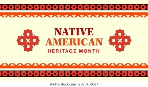 Native American Heritage Month. Background design with abstract ornaments celebrating Native Indians in America.