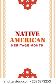 Native American Heritage Month. Background design with abstract ornaments celebrating Native Indians in America.