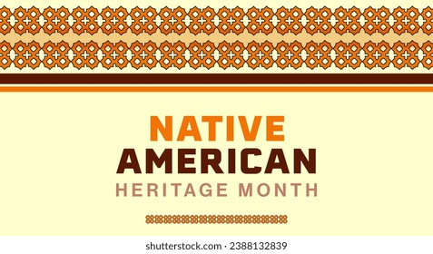 Native American Heritage Month. Background design with abstract ornaments celebrating Native Indians in America.