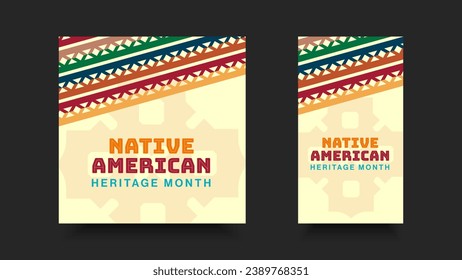 Native American Heritage Month. Background design with abstract ornaments celebrating Native Indians in America.