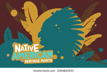 Native American Heritage Month	  banner, background illustration