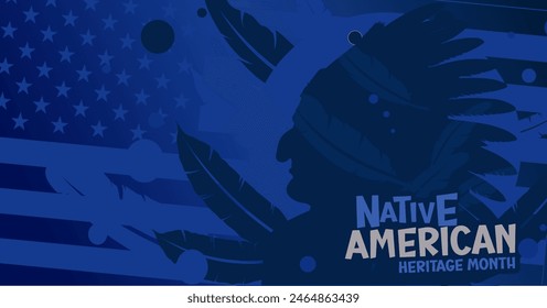 Mes de la Herencia Nativa Americana	  Anuncio, ilustración de fondo