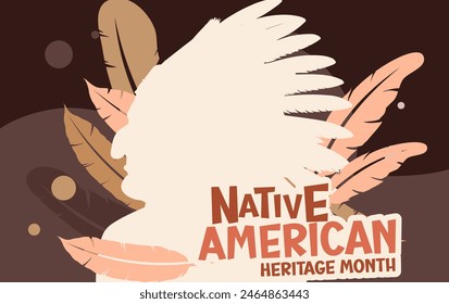 Mes de la Herencia Nativa Americana	  Anuncio, ilustración de fondo