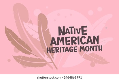 Native American Heritage Month - banner, vector illustration