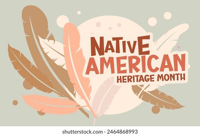 Native American Heritage Month - banner, vector illustration