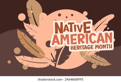 Native American Heritage Month - banner, vector illustration