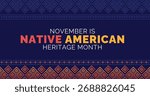 Native American Heritage Month Heritage Border Background banner, poster, post, illustration 