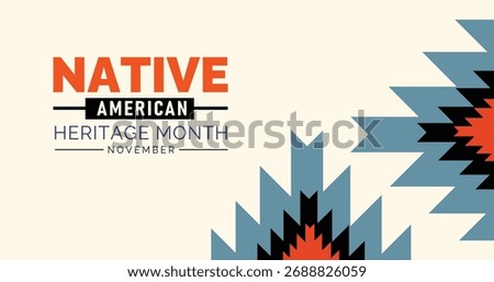 Native American Heritage Month Heritage Border Background banner, poster, post, illustration 
