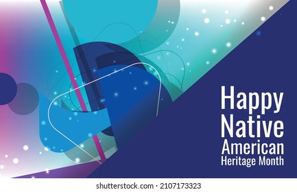Mes del Patrimonio Nativo Estadounidense. Diseño adecuado para carteles y pancartas de tarjetas de felicitación