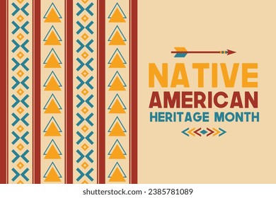 Native American Heritage Month design. American Indian culture. Celebrate annual in United States.