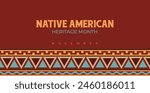 Native american heritage month greeting. Vector banner, poster, card, flyer with text Native american heritage month