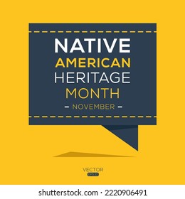 Native American Heritage Month, held on November.