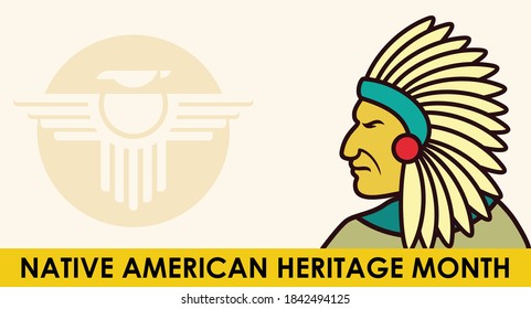 Native American Heritage Month.  American Indian Heritage Culture. November Annual Celebration in US. Tradition Ornament, Pattern, and Motif Vector Design.