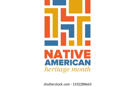 Native American Heritage Month November American Stock Vector (Royalty ...