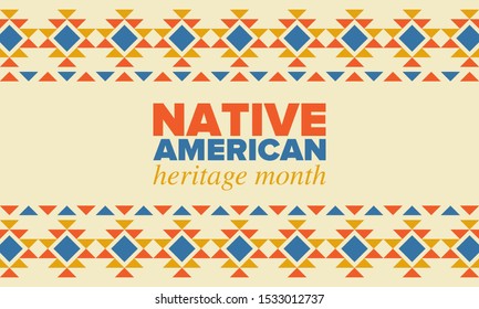 Native American Heritage Month November American Stock Vector (Royalty ...