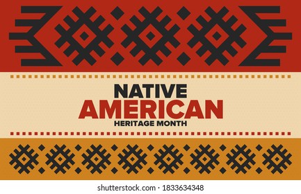 National Native American Heritage Month Annual Stock Vector (Royalty ...