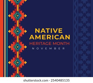 Native American Heritage Month in November. American Indian culture. Celebrate annual in United States
