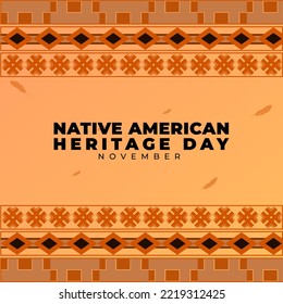 Native American heritage month is observed every year in November. Vector Illustration