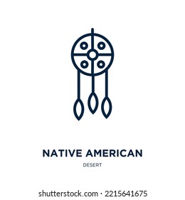 native american icon from desert collection. Thin linear native american, american, native outline icon isolated on white background. Line vector native american sign, symbol for web and mobile