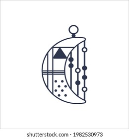 Native American Indian amulets isolated on white background. Boho style decoration. Vector illustration