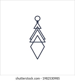 Native American Indian amulets isolated on white background. Boho style decoration. Vector illustration