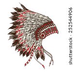 Native american indian chief headdress. Vector illustration