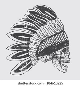 native american indian chief headdress (indian chief mascot, indian tribal headdress, indian headdress) t-shirt graphics