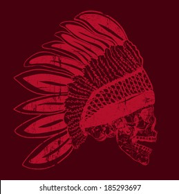 native american indian chief headdress (indian chief mascot, indian tribal headdress, indian headdress) t-shirt graphics