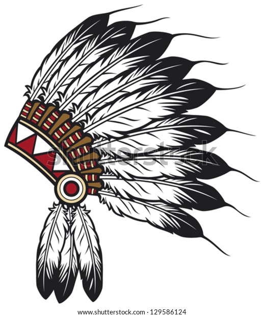 Native American Indian Chief Headdress Stock Vector (Royalty Free ...
