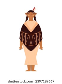 native american indian female vector isolated
