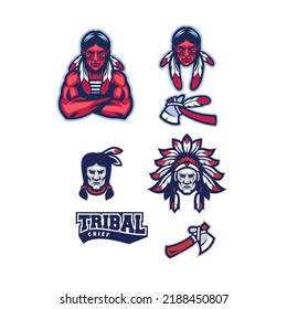 Native American Indian Head Vector Illustration