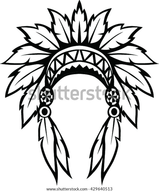 Native American Indian Headdress Vector Illustration 0026