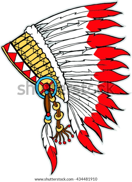 Native American Indian Headdress Vector Illustration Stock Vector ...