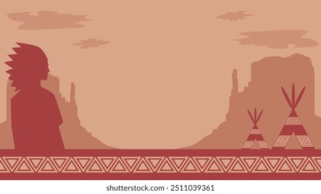 Native american indian heritage background with copy space area. suitable for First Day of Native American Heritage Month event