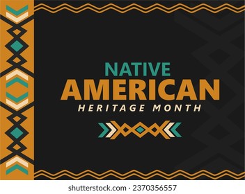 Native american indian heritage month. Vector banner, poster, card for social media 