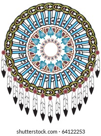 Native American Indian medicine shield, vector