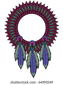 Native American Indian medicine shield, vector