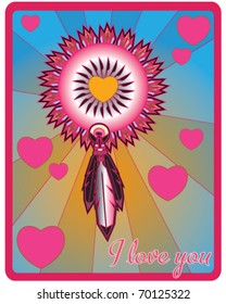 Native American Indian medicine shield valentine (Illustrator 10)