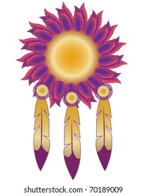 Native American Indian medicine shield, vector