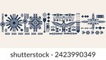 Native american indian ornament pattern geometric ethnic textile texture tribal aztec pattern navajo mexican fabric seamless Vector decoration fashion