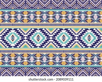 Native american indian ornament pattern geometric ethnic textile texture tribal aztec pattern navajo mexican fabric seamless Vector decoration fashion
