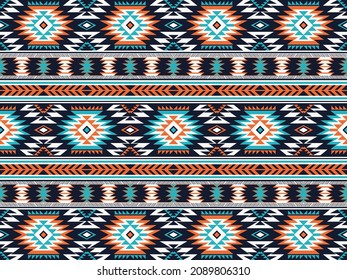Native american indian ornament pattern geometric ethnic textile texture tribal aztec pattern navajo mexican fabric seamless Vector decoration fashion