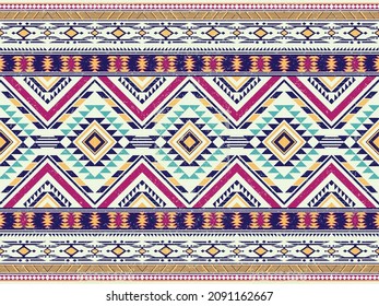 Native american indian ornament pattern geometric ethnic textile texture tribal aztec pattern navajo mexican fabric seamless Vector decoration fashion