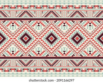 Native american indian ornament pattern geometric ethnic textile texture tribal aztec pattern navajo mexican fabric seamless Vector decoration fashion