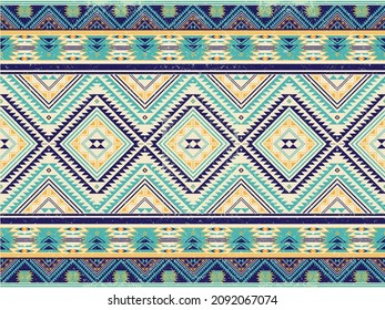 Native american indian ornament pattern geometric ethnic textile texture tribal aztec pattern navajo mexican fabric seamless Vector decoration fashion