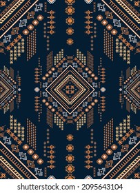 Native american indian ornament pattern geometric ethnic textile texture tribal aztec pattern navajo mexican fabric seamless Vector decoration fashion