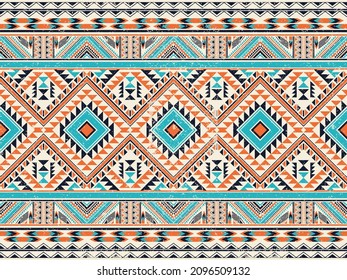 Native american indian ornament pattern geometric ethnic textile texture tribal aztec pattern navajo mexican fabric seamless Vector decoration fashion