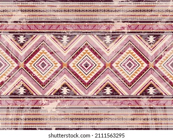 Patrón de ornamento indio nativo americano textura geométrica étnica textura tribal azteca patrón navajo tejido mexicano sin costuras Vector decoración moda