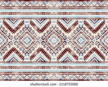 Native american indian ornament pattern geometric ethnic textile texture tribal aztec pattern navajo mexican fabric seamless Vector decoration fashion